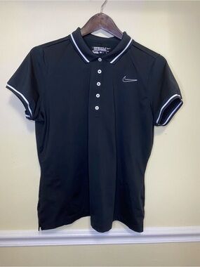 Nike Black Polo with White Contrast Trim
